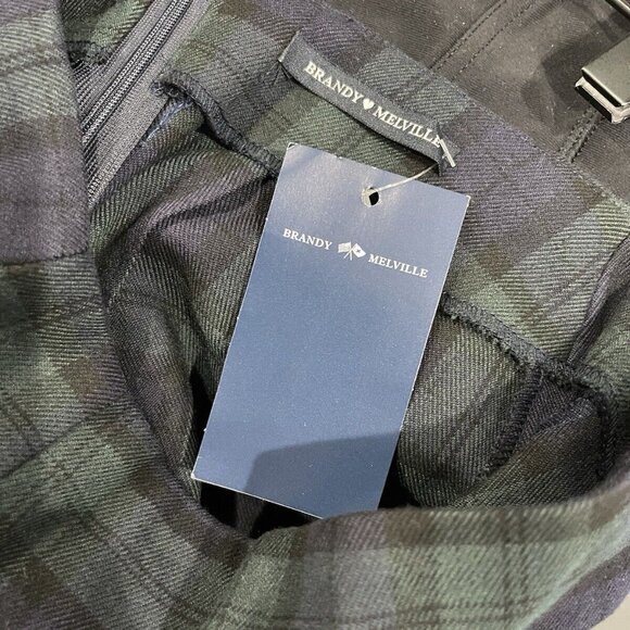 Brandy Melville 26 Mini Skirt Blue Black Green Plaid School Uniform - Picture 6 of 7